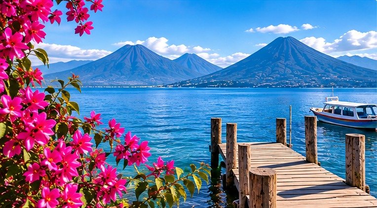 Paisaje del Lago de Atitlán